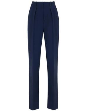 Elisabetta Franchi Lightweight Crêpe Fabric Trousers - Blue