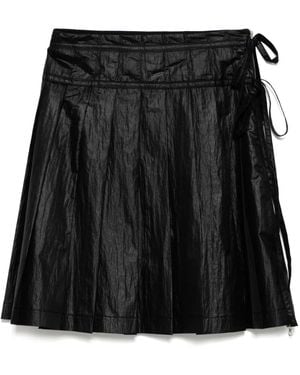 Low Classic Pleated Zipper Skirt - Black