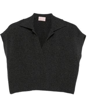 Agl Attilio Giusti Leombruni Polo-Collar Vest - Black
