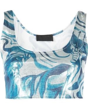 Alberta Ferretti Swirl Print Crop Top - Blue