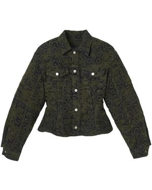 Marc Jacobs Monogram-Print Flared Jacket - Black
