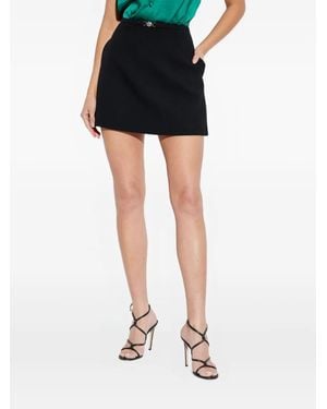 Versace Double-Wool Crêpe A-Line Mini Skirt - Black