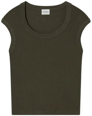 Closed Cap-Sleeve T-Shirt - Green