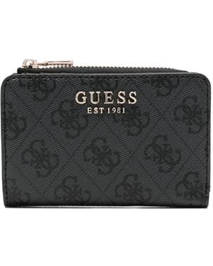 Guess Monogram-Pattern Wallet - Black