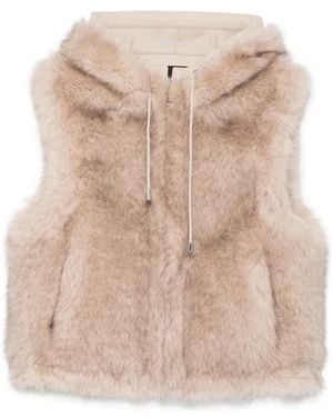 Maje Chaleco de pelo artificial con capucha - Neutro