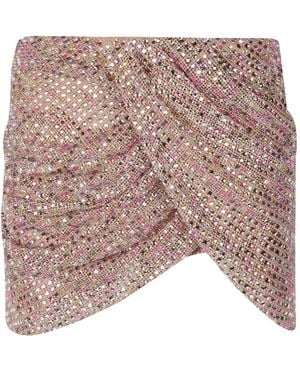 Self-Portrait Embellished Miniskirt - Pink