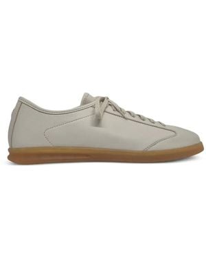 Henderson Leather Lace-Up Trainers - Grey