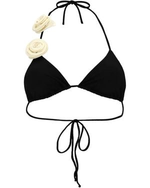 LaRevêche Bikinioberteil Mit Blumenapplikation - Schwarz