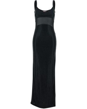 Twentyfourhaitch Robe Longue À Design Sans Manches - Black