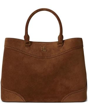Ralph Lauren Large Marcy Suede Tote Bag - Brown