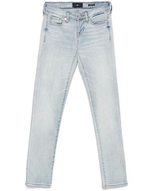 7 For All Mankind Low-Rise Skinny Jeans - Blue