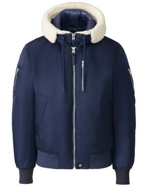 Mackage August-Z Jacke Mit Shearlingbesatz - Blau