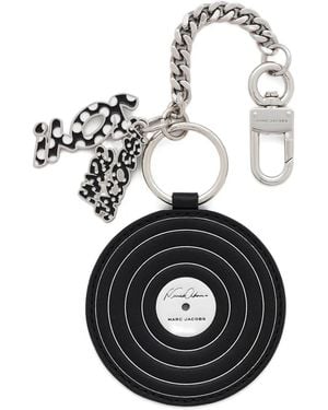 Marc Jacobs X Derrick Adams Leder-Schlüsselanhänger Mit Schallplattenform - Schwarz