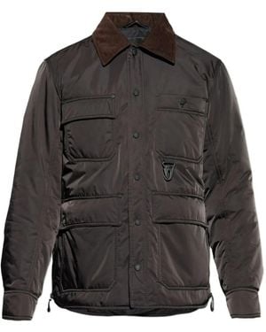 Moncler Waterton Corduroy-Collar Padded Jacket - Grey
