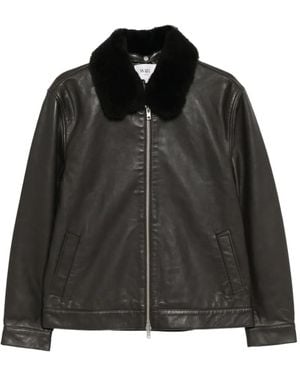 Wax London Veste Kendal En Cuir - Noir