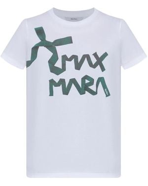 Max Mara Logo-Print Calcio T-Shirt - Gray
