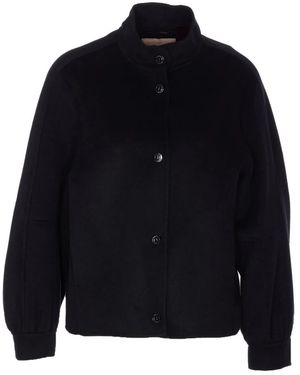 Twinset Logo-Detail Snap-Button Jacket - Blue