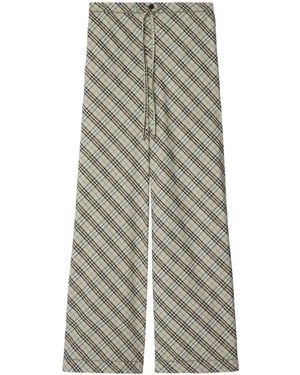 Burberry チェック パンツ - グレー