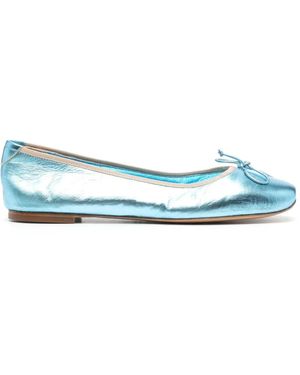 Casadei メタリックレザー フラットシューズ - ブルー