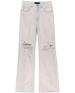 Purple Brand Wide-Leg Ripped Jeans - Grey
