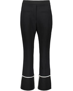 Ellery Contrast-Trim Flared Trousers - Black