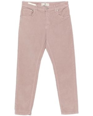 PT Torino Corduroy Logo-Patch Pants - White