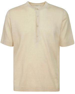 FILIPPO DE LAURENTIIS Camiseta con solapa con botones y manga corta - Neutro