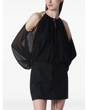 ANDAMANE Tie-Detail Blouse - Black