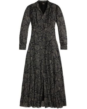 RRL Floral Button Dress - Black