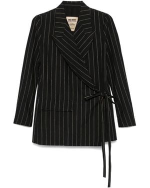 Uma Wang Striped Blazer - Black