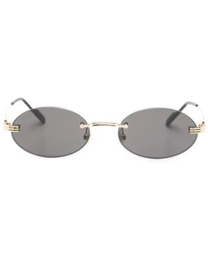 Cartier Rimless Oval-Frame Sunglasses - Metallic
