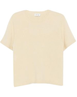 Soft Goat Short-Sleeve Knitted T-Shirt - Natural