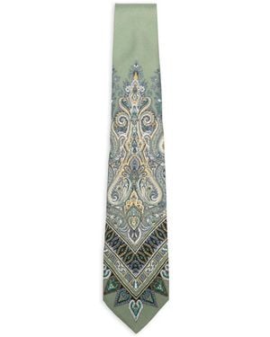 Etro Paisley-Print Tie - Green