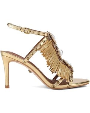 Kurt Geiger Fringed Embellished Sandals - Metallic