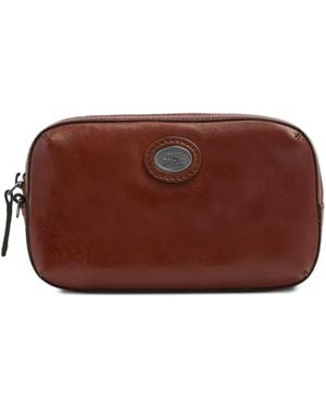 The Bridge Pochette En Cuir À Plaque Logo - Brown