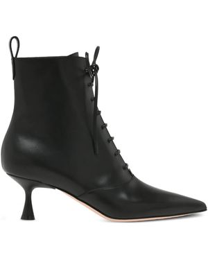 Gianvito Rossi Morganne 55mm レースアップ アンクルブーツ - ブラック