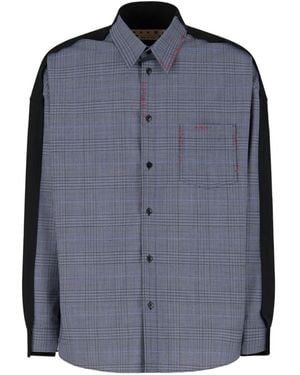 Marni Camicia A Quadri A Maniche Lunghe - Blu