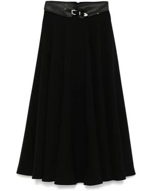 Nissa Belted Midi Skirt - Black