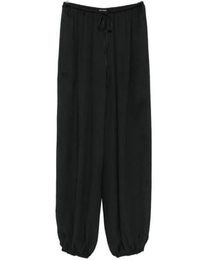 forte_forte Drawstring-Waist Elasticated-Cuff Trousers - Black