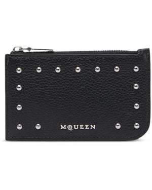 McQueen Stud-Detail Coin Purse - Black