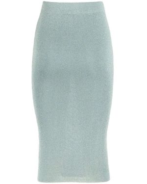 Kangra Ribbed-Knit Longuette Midi Skirt - Blue