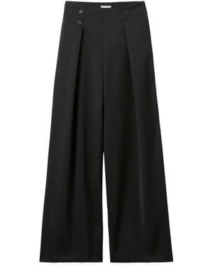 Claudie Pierlot Wide-Leg Wool-Blend Pants - Black