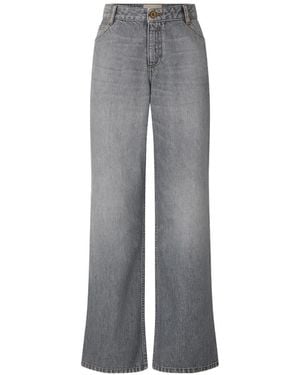 Sessun Vega Washed-Effect Straight-Leg Jeans - Grey
