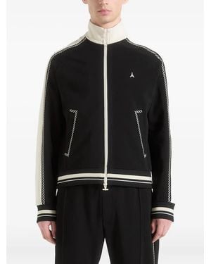 Manière De Voir Tristan Contrast Whipstitch Raglan Track Jacket - Black