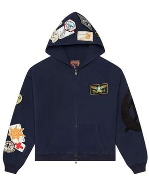 Godspeed Appliqued Zip Hoodie - Blue