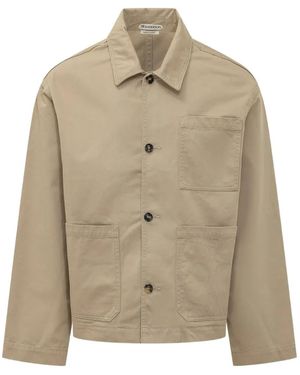 JW Anderson Patch-Pocket Shirt Jacket - Natural