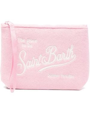 MC2 Saint Barth Aline Sponge Logo-Detail Clutch Bag - Pink