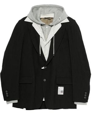 Maison Mihara Yasuhiro Blazer À Design Superposé - Black