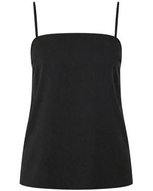 Alberta Ferretti Blusa Con Tirantes Finos - Negro