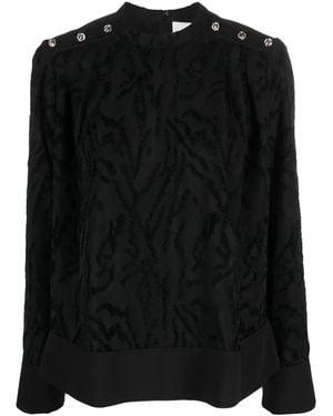 3.1 Phillip Lim Shadow Vines ブラウス - ブラック